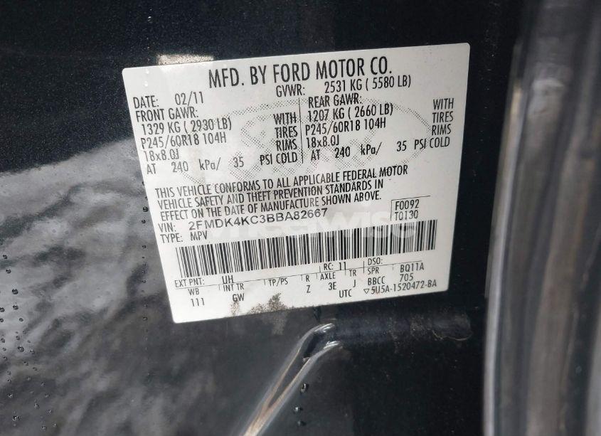 Photo 9 of 2011 Ford Edge LIMITED (VIN 2FMDK4KC3BBA82667)