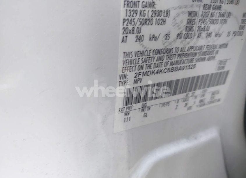 Photo 9 of 2011 Ford Edge LIMITED (VIN 2FMDK4KC6BBA91525)