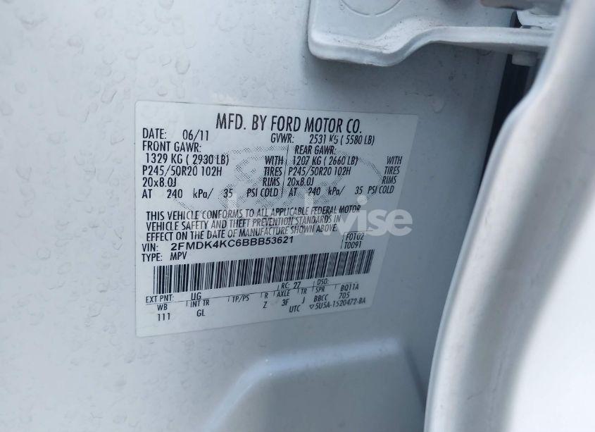 Photo 9 of 2011 Ford Edge LIMITED (VIN 2FMDK4KC6BBB53621)