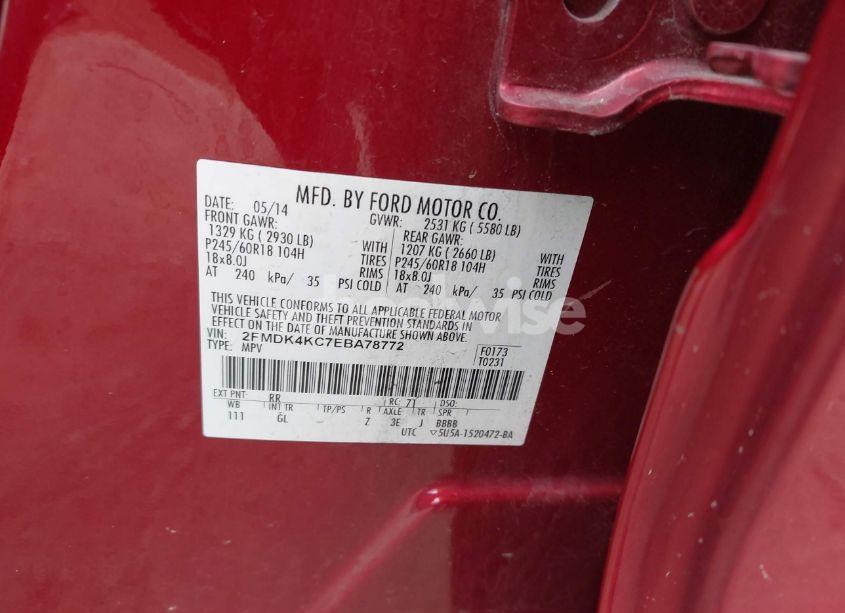 Photo 9 of 2014 Ford Edge LIMITED (VIN 2FMDK4KC7EBA78772)