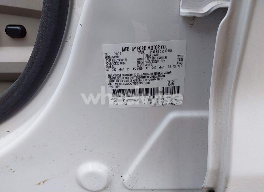 Photo 9 of 2014 Ford Edge LIMITED (VIN 2FMDK4KC7EBB36055)