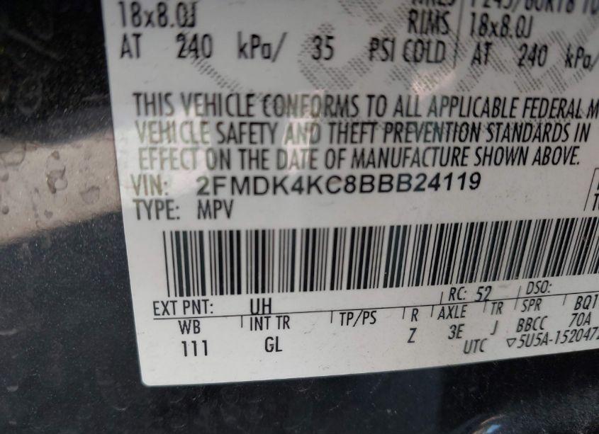 Photo 9 of 2011 Ford Edge LIMITED (VIN 2FMDK4KC8BBB24119)