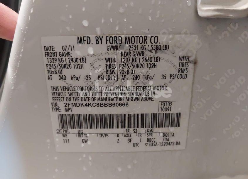 Photo 9 of 2011 Ford Edge LIMITED (VIN 2FMDK4KC8BBB60666)