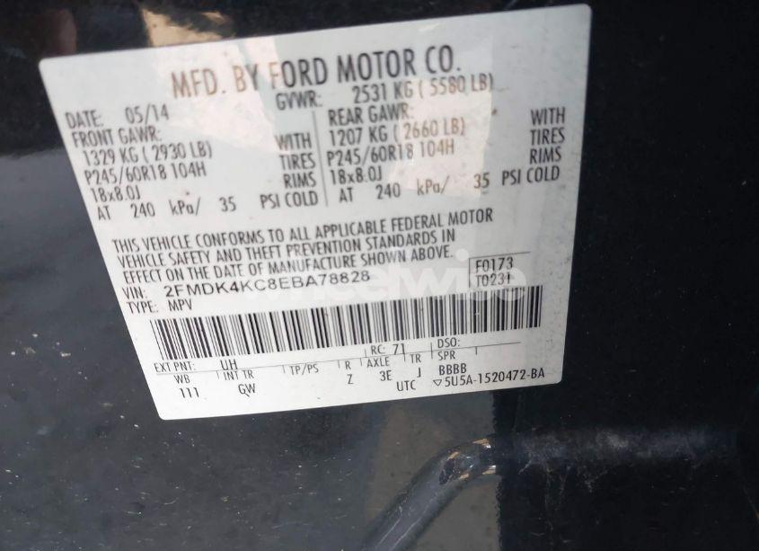 Photo 9 of 2014 Ford Edge LIMITED (VIN 2FMDK4KC8EBA78828)