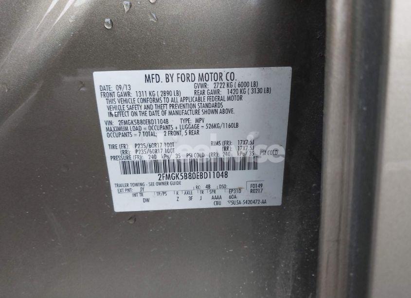 Photo 9 of 2014 Ford Flex SE (VIN 2FMGK5B80EBD11048)