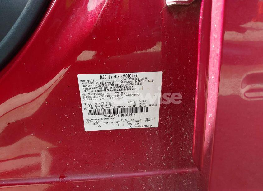 Photo 9 of 2013 Ford Flex LIMITED (VIN 2FMGK5D81DBD11913)
