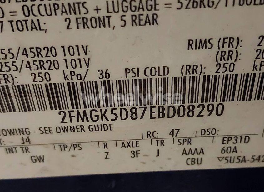 Photo 9 of 2014 Ford Flex LIMITED (VIN 2FMGK5D87EBD08290)