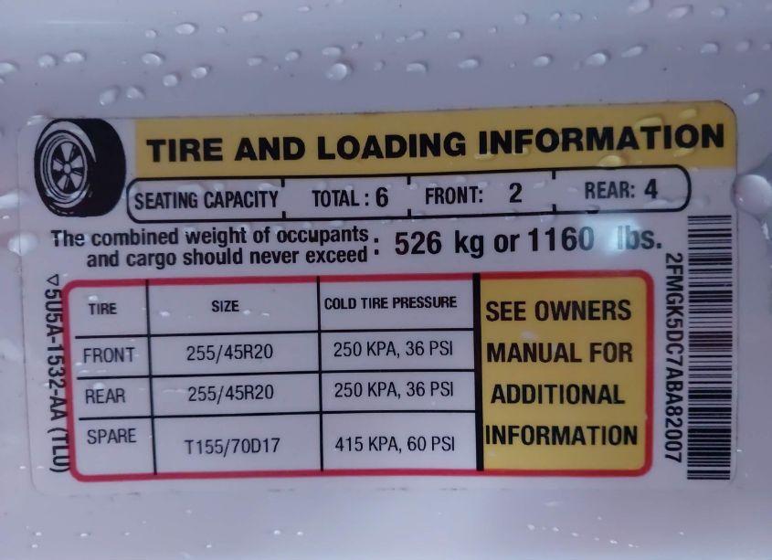 Photo 9 of 2010 Ford Flex LIMITED (VIN 2FMGK5DC7ABA82007)