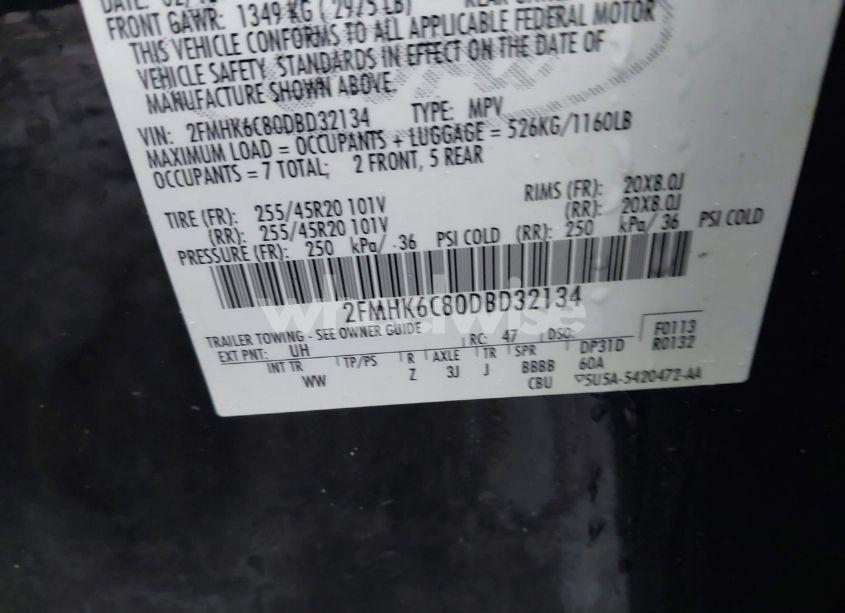 Photo 9 of 2013 Ford Flex SEL (VIN 2FMHK6C80DBD32134)