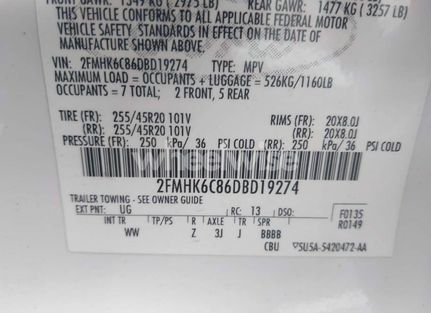 Photo 9 of 2013 Ford Flex SEL (VIN 2FMHK6C86DBD19274)