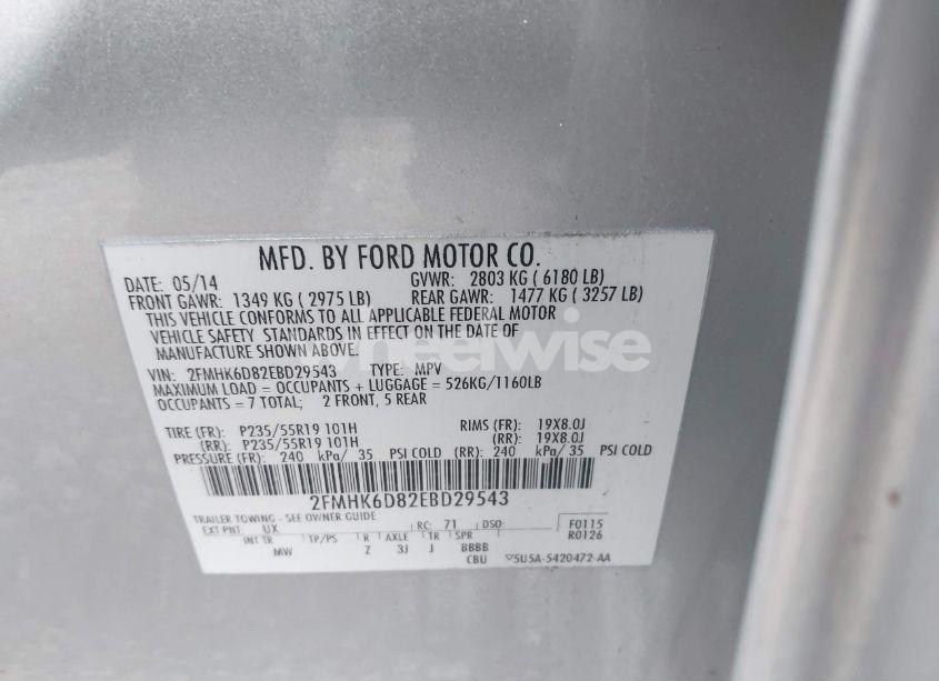 Photo 9 of 2014 Ford Flex LIMITED (VIN 2FMHK6D82EBD29543)