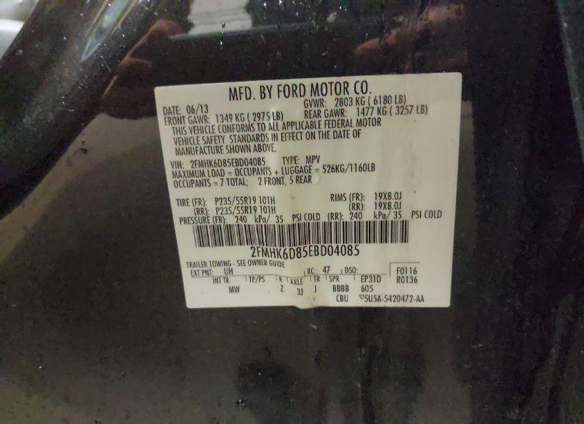 Photo 9 of 2014 Ford Flex LIMITED (VIN 2FMHK6D85EBD04085)