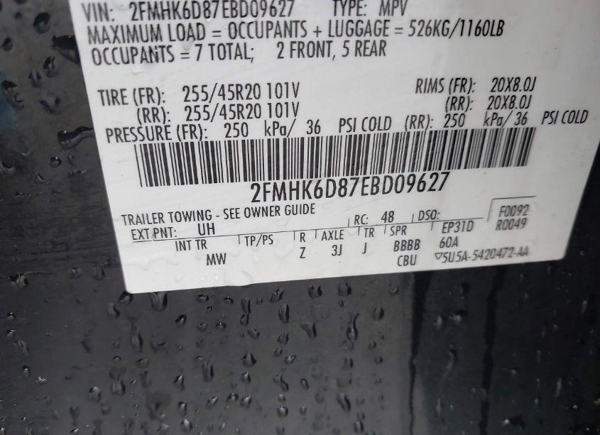 Photo 9 of 2014 Ford Flex LIMITED (VIN 2FMHK6D87EBD09627)