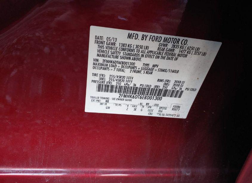 Photo 9 of 2014 Ford Flex LIMITED (VIN 2FMHK6DT6EBD01300)