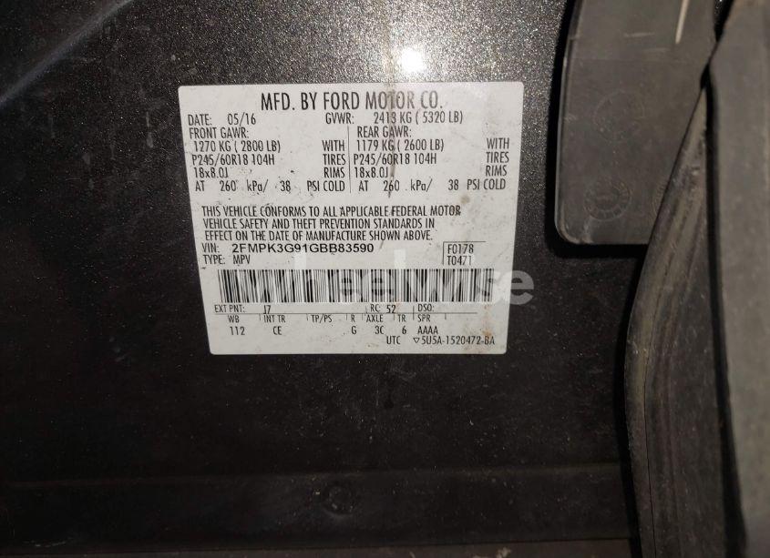 Photo 9 of 2016 Ford Edge SE (VIN 2FMPK3G91GBB83590)