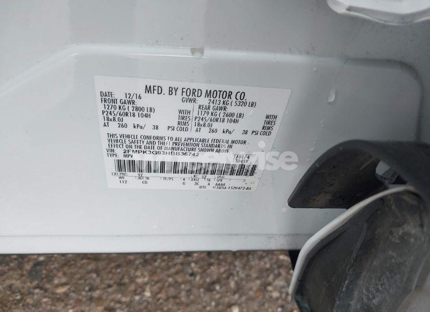 Photo 9 of 2017 Ford Edge SE (VIN 2FMPK3G93HBB36742)