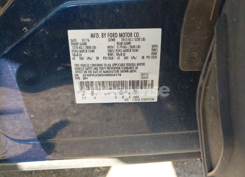 Photo 9 of 2017 Ford Edge SE (VIN 2FMPK3G95HBB04178)