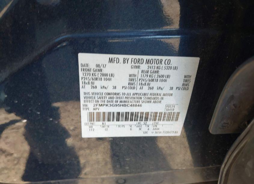 Photo 9 of 2017 Ford Edge SE (VIN 2FMPK3G95HBC48846)