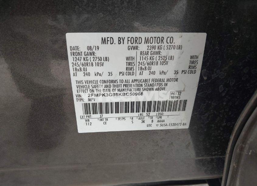 Photo 9 of 2019 Ford Edge SE (VIN 2FMPK3G98KBC50968)