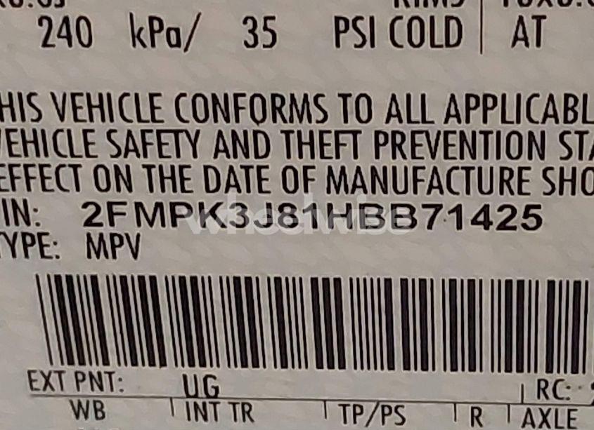 Photo 9 of 2017 Ford Edge SEL (VIN 2FMPK3J81HBB71425)