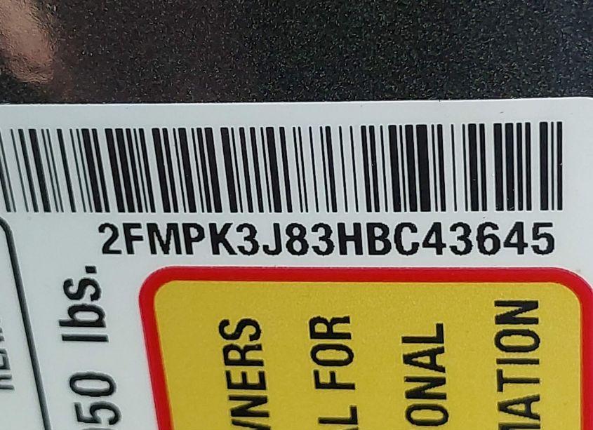 Photo 9 of 2017 Ford Edge SEL (VIN 2FMPK3J83HBC43645)