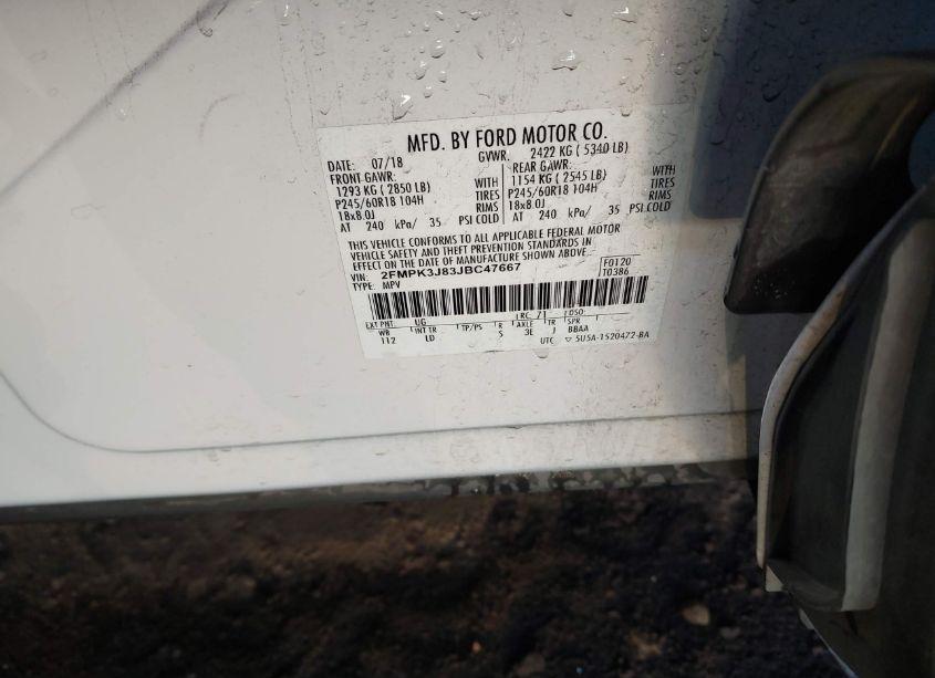 Photo 9 of 2018 Ford Edge SEL (VIN 2FMPK3J83JBC47667)