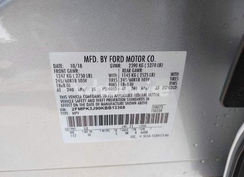 Photo 9 of 2019 Ford Edge SEL (VIN 2FMPK3J90KBB13368)