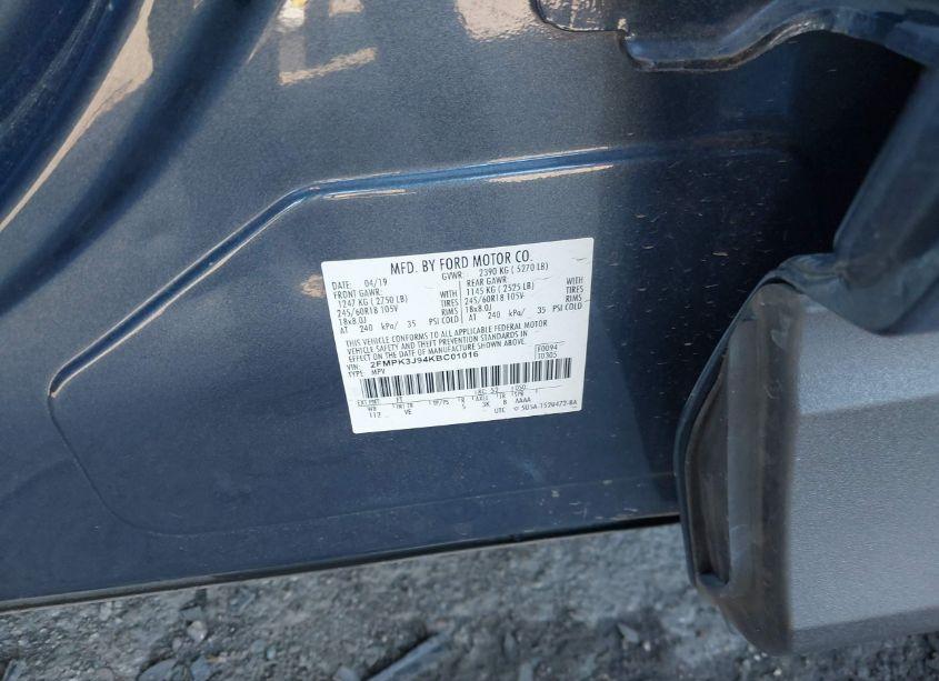 Photo 9 of 2019 Ford Edge SEL (VIN 2FMPK3J94KBC01016)