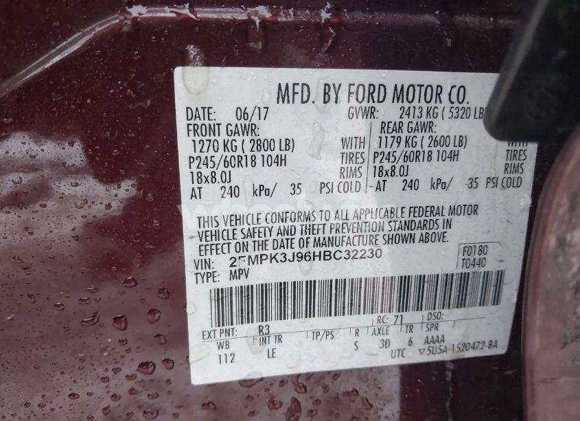 Photo 9 of 2017 Ford Edge SEL (VIN 2FMPK3J96HBC32230)