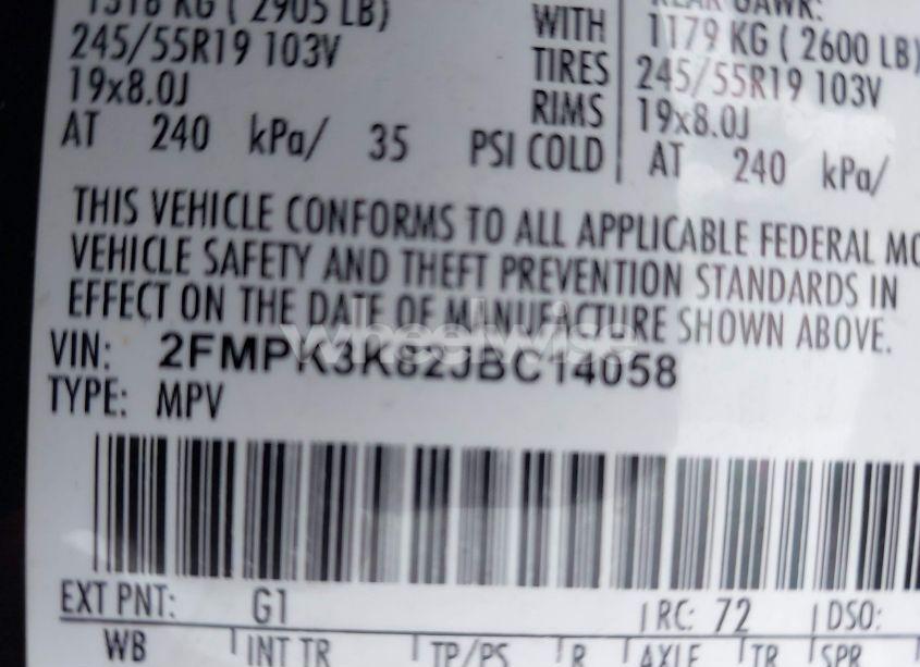 Photo 9 of 2018 Ford Edge TITANIUM (VIN 2FMPK3K82JBC14058)