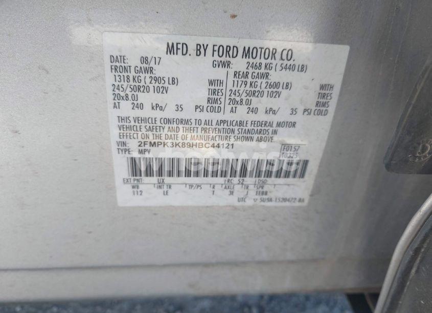 Photo 9 of 2017 Ford Edge TITANIUM (VIN 2FMPK3K89HBC44121)