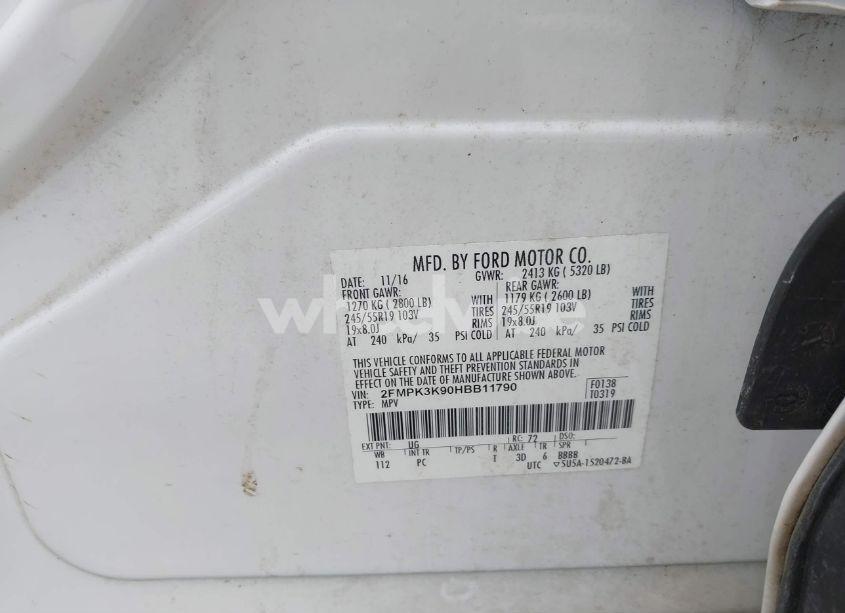 Photo 9 of 2017 Ford Edge TITANIUM (VIN 2FMPK3K90HBB11790)