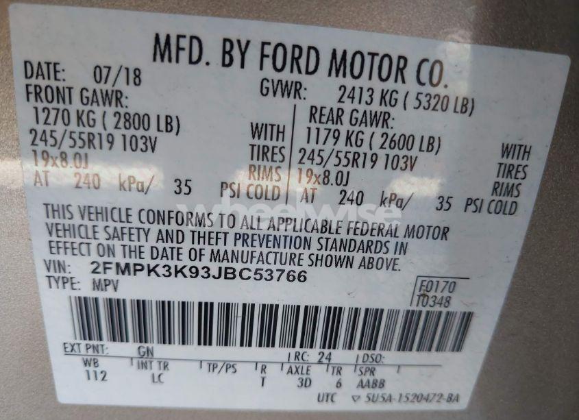 Photo 9 of 2018 Ford Edge TITANIUM (VIN 2FMPK3K93JBC53766)