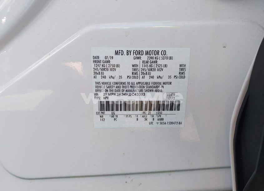 Photo 9 of 2019 Ford Edge TITANIUM (VIN 2FMPK3K94KBC43393)