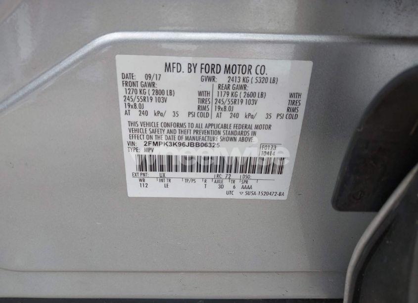 Photo 9 of 2018 Ford Edge TITANIUM (VIN 2FMPK3K96JBB06325)