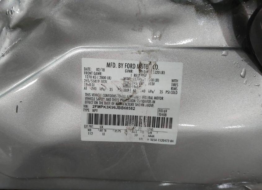 Photo 9 of 2018 Ford Edge TITANIUM (VIN 2FMPK3K96JBB68582)