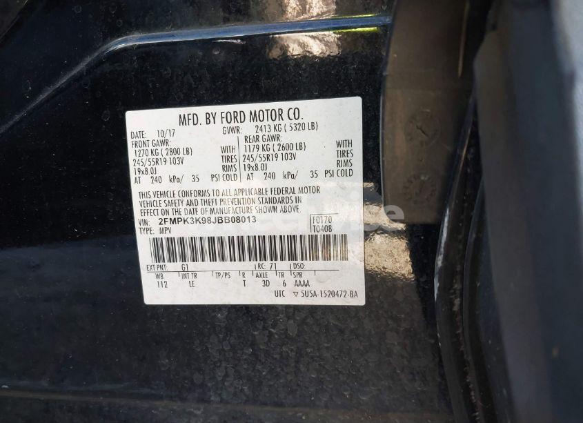 Photo 9 of 2018 Ford Edge TITANIUM (VIN 2FMPK3K98JBB08013)