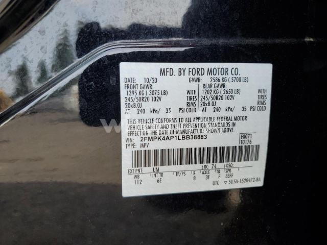 Photo 4 of 2020 FORD EDGE ST N/A (VIN 2FMPK4AP1LBB38883)