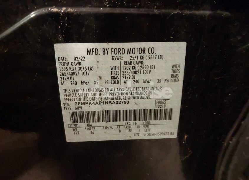 Photo 9 of 2022 Ford Edge ST (VIN 2FMPK4AP1NBA02790)