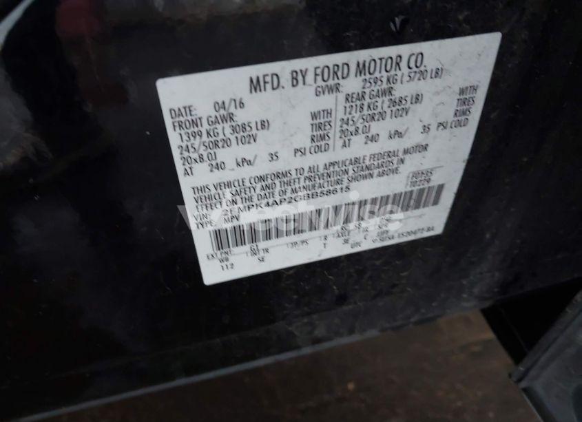 Photo 9 of 2016 Ford Edge SPORT (VIN 2FMPK4AP2GBB58615)