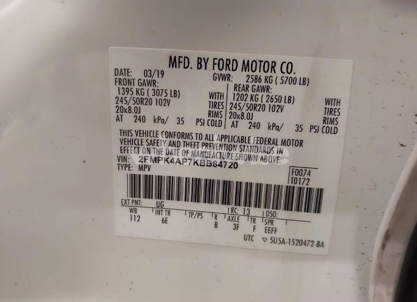 Photo 16 of 2019 Ford Edge ST (VIN 2FMPK4AP7KBB84720)