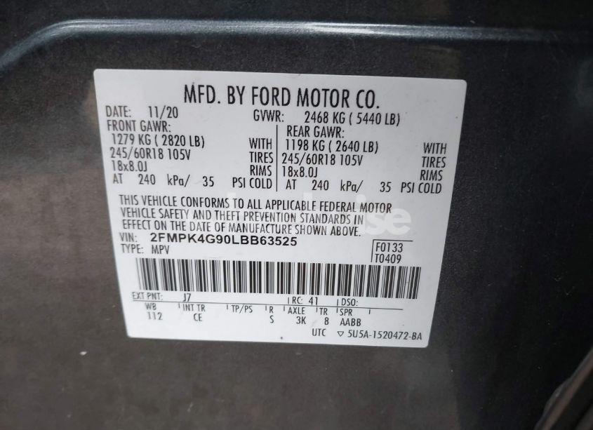 Photo 9 of 2020 Ford Edge SE (VIN 2FMPK4G90LBB63525)