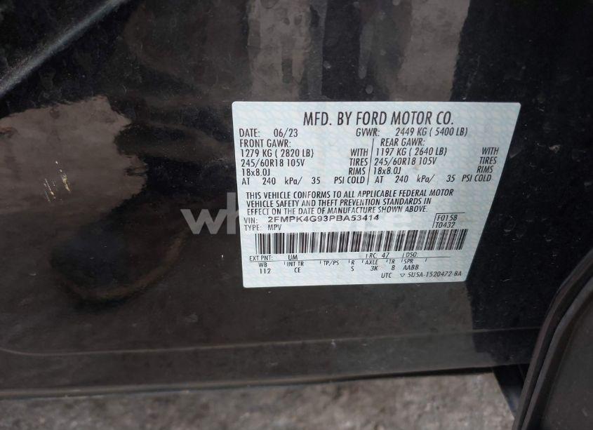 Photo 9 of 2023 Ford Edge SE (VIN 2FMPK4G93PBA53414)