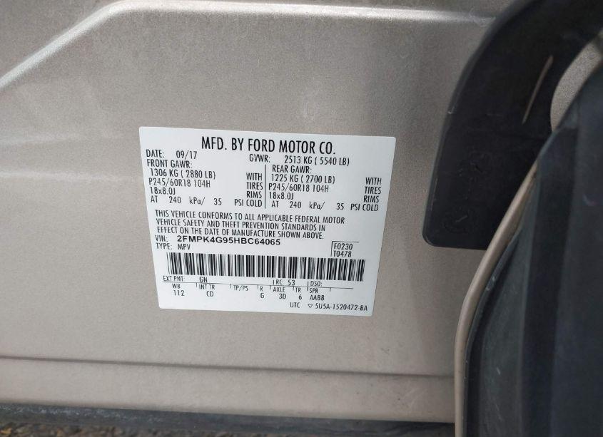 Photo 9 of 2017 Ford Edge SE (VIN 2FMPK4G95HBC64065)