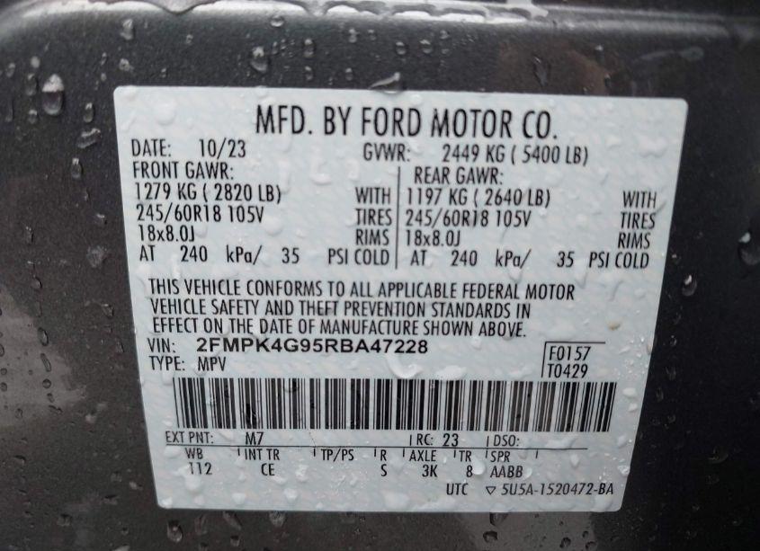 Photo 9 of 2024 Ford Edge SE (VIN 2FMPK4G95RBA47228)