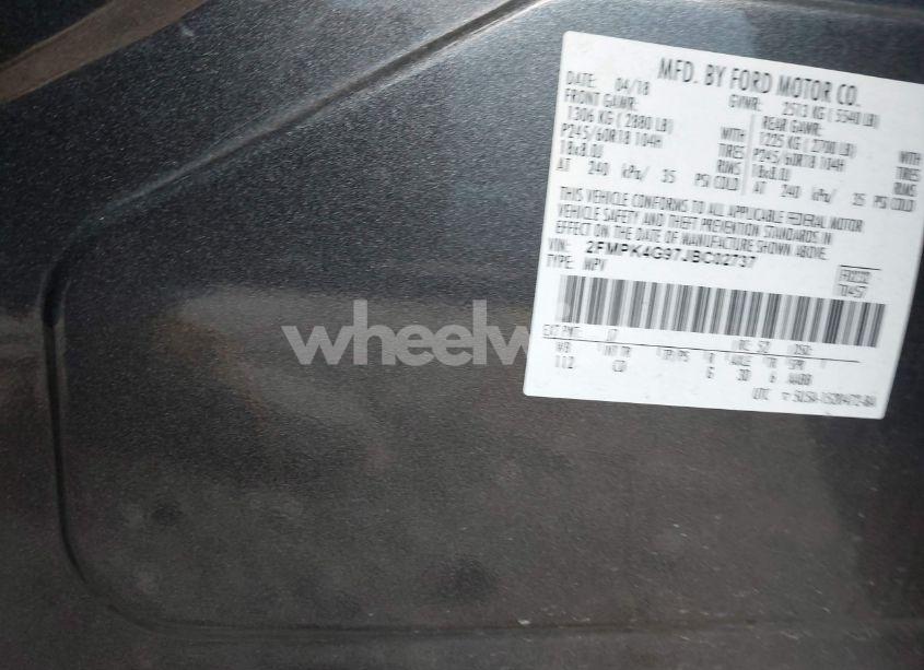 Photo 9 of 2018 Ford Edge SE (VIN 2FMPK4G97JBC02737)