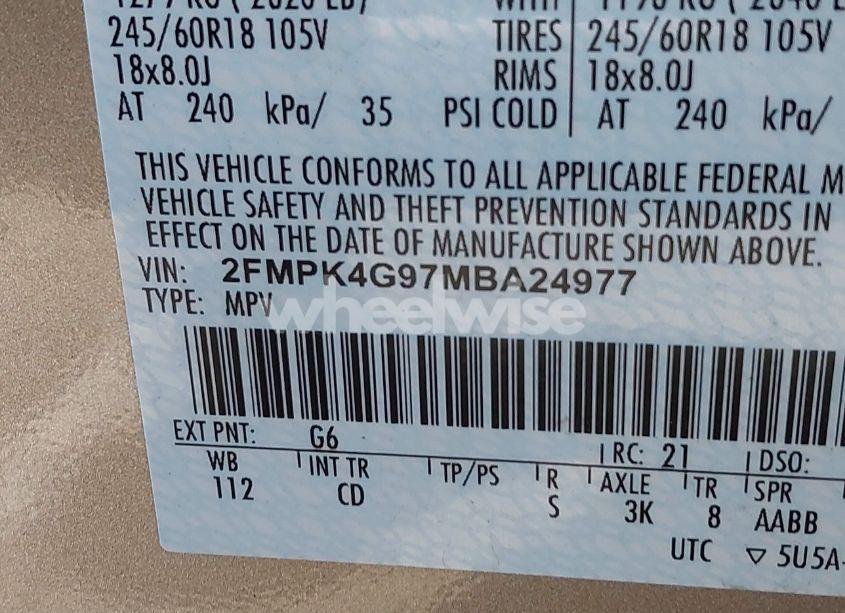 Photo 9 of 2021 Ford Edge SE (VIN 2FMPK4G97MBA24977)