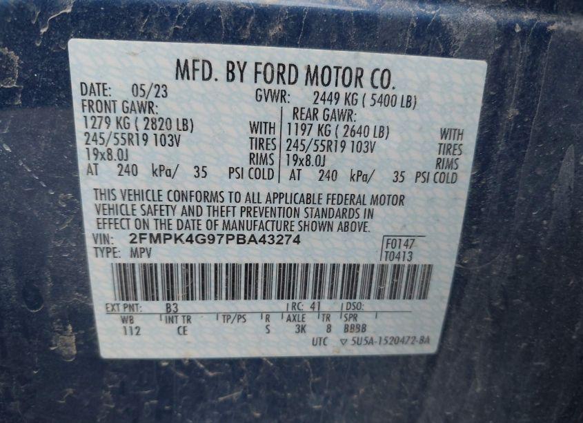 Photo 9 of 2023 Ford Edge SE (VIN 2FMPK4G97PBA43274)