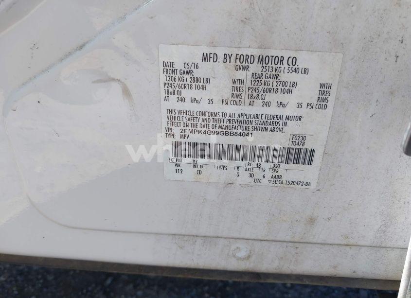 Photo 9 of 2016 Ford Edge SE (VIN 2FMPK4G99GBB84041)