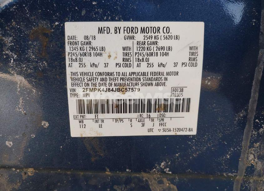 Photo 9 of 2018 Ford Edge SEL (VIN 2FMPK4J84JBC57579)